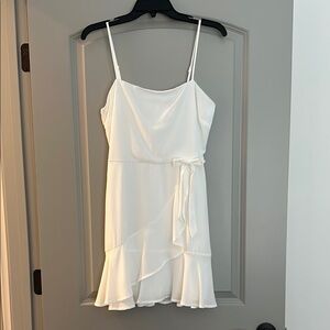 City Studio White Ruffle Mini Dress